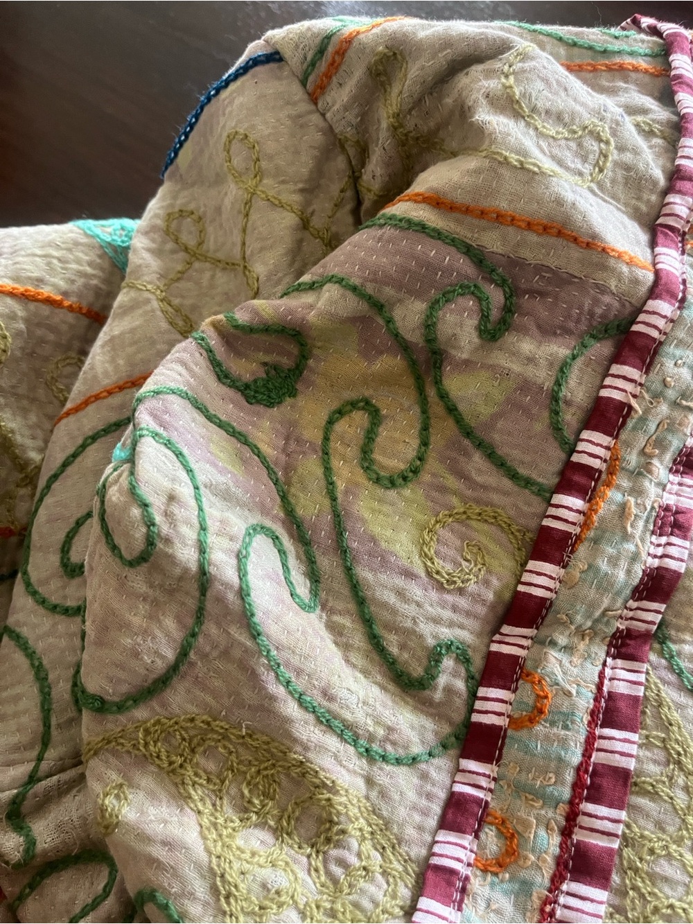 SIOAK One-of-a-Kind Embroidered Quilted Boho Oversized Shoulder Bag - Picture 9 of 11